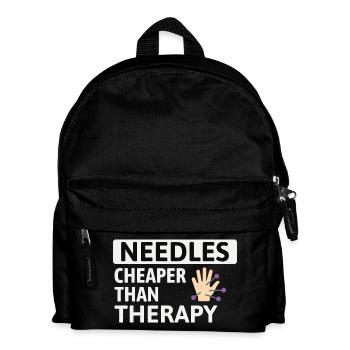 Needles Cheaper Than Therapy Acupuncturist  - Kids' Backpack - black - Front
