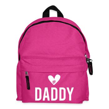 Herz Fußabdruck Daddy Motiv - Kinder Rucksack - Fuchsia - Vorne