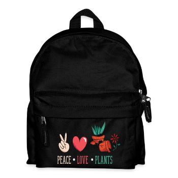 Plant Lover Peace Love Plants Succulent Flower - Kids' Backpack - black - Front