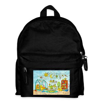 Dreamy Playroom Illustration - Kids' Backpack - black - Front