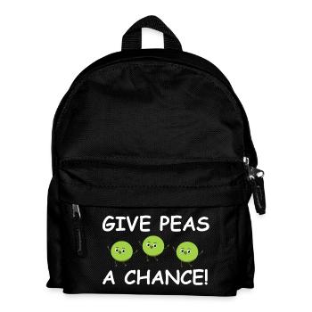 Give Peas a Chance – Happy Peas - Kids' Backpack - black - Front