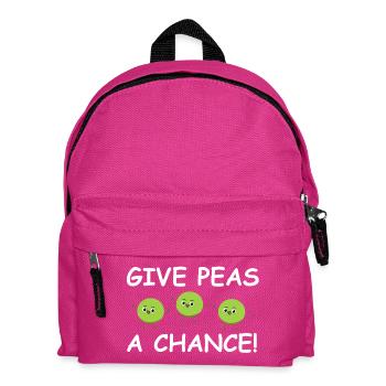 Gib Erbsen Eine Chance – Fröhliche Erbsen - Kinder Rucksack - Fuchsia - Vorne