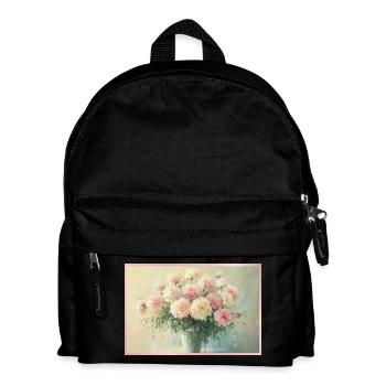 Bouquet floral pastel délicat - Sac à dos Enfant - noir - Devant