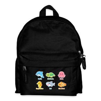 Kuschelige Meerestiere Sticker - Kinder Rucksack - Schwarz - Vorne