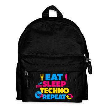 Mange Sommeil Techno Explosion Répétée des Couleurs - Sac à dos Enfant - noir - Devant