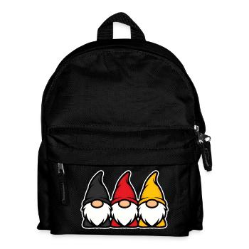 Deutschland Gartenzwerge Trio Schwarz Rot Gold - Kinder Rucksack - Schwarz - Vorne