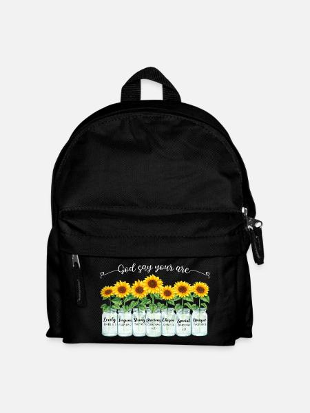 Jésus chrétien inspirant de tournesols - Sac à dos Enfant - noir