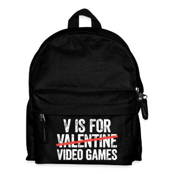 Valentine Gaming Typography - Kids' Backpack - black - Front
