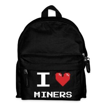 I love Miners Retro Herz - Kinder Rucksack - Schwarz - Vorne