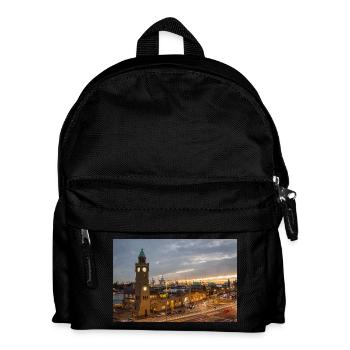 Landungsbrücken am Abend - Poster - Kinder Rucksack - Schwarz - Vorne
