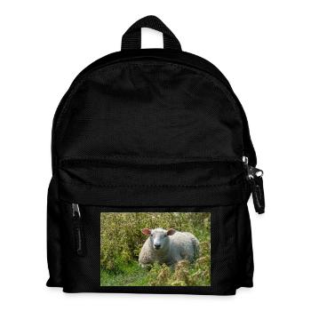 Sheep Lying in the Grass - Poster - Kids' Backpack - black - Front