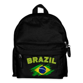 Brasilien Flagge Brasilien Kinder Damen Herren Retro Brasilien - Kinder Rucksack - Schwarz - Vorne