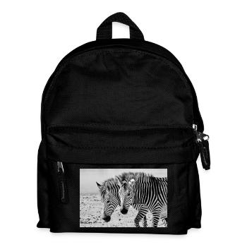 Safari en noir et blanc des amis zèbres - Sac à dos Enfant - noir - Devant