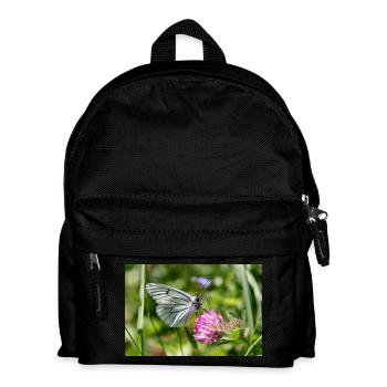 Papillon blanc arborescente sur la fleur - Sac à dos Enfant - noir - Devant
