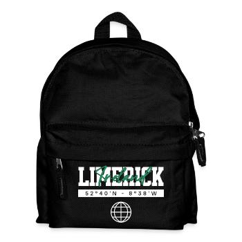 Limerick Irland Koordinaten Reise Souvenir - Kinder Rucksack - Schwarz - Vorne