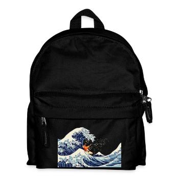 Surfing the great wave - Kids' Backpack - black - Front