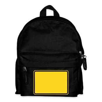Ortsschild - Deine Stadt - Dein Ort - Kinder Rucksack - Schwarz - Vorne