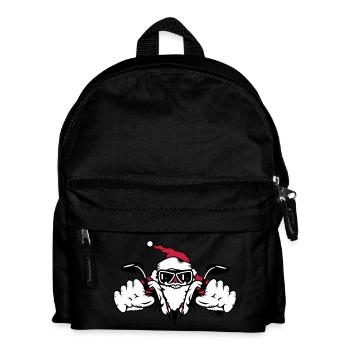 Weihnachtsmann auf Motorrad - Kinder Rucksack - Schwarz - Vorne