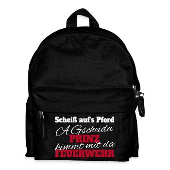 Feuerwehr Prinz - Kinder Rucksack - Schwarz - Vorne
