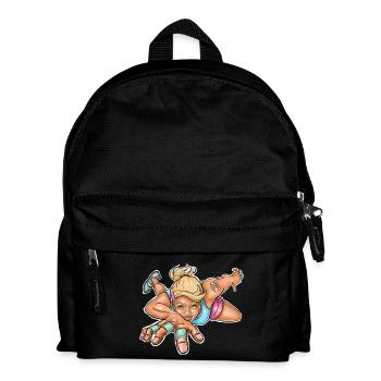 Klettermotiv - Weiblicher Kletterer - Kinder Rucksack - Schwarz - Vorne