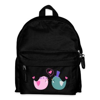 Vogel-Brautpaar - Kinder Rucksack - Schwarz - Vorne