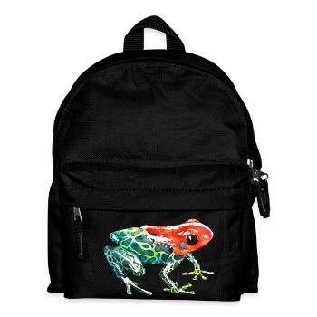 Frosch mit rotem Kopf - Kinder Rucksack - Schwarz - Vorne