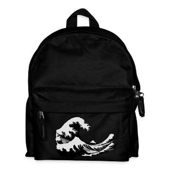 wave Fuji print wave manga japon hokusai - Kids' Backpack - black - Front