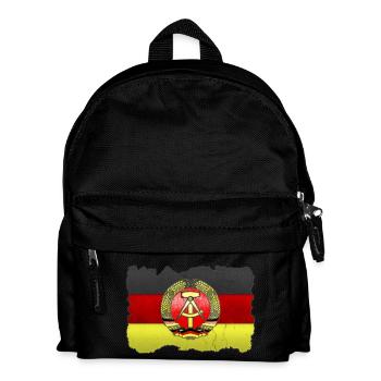 DDR Wappen auf Deutschlandfahne in Stein - Kinder Rucksack - Schwarz - Vorne