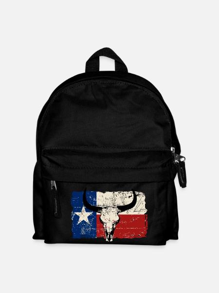 Texas Bull Flag - Vintage Look - Kinder Rucksack - Schwarz
