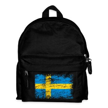 Drapeau suédois dans un style vintage - Sac à dos Enfant - noir - Devant