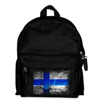 Finlande avec des aurores boréales dans un style vintage - Sac à dos Enfant - noir - Devant
