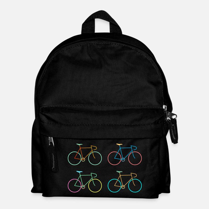 Rennrad bunt - Kinder Rucksack - Schwarz