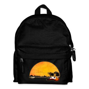Gitarre Natur - Kinder Rucksack - Schwarz - Vorne