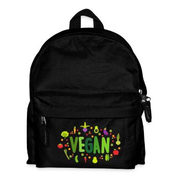 Veganer | Vegetarier| Gesund Nachhaltig Lifestyle - Kinder Rucksack - Schwarz - Vorne