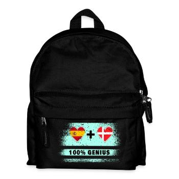 Spanien und Dänemark Flagge 100% genial - Kinder Rucksack - Schwarz - Vorne