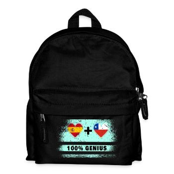 Spain and Chile flag 100% genius - Kids' Backpack - black - Front