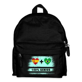 Spain and Brazil flag 100% genius - Kids' Backpack - black - Front