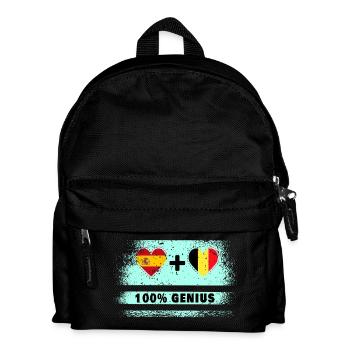 Spanien und Belgien Flagge 100% genial - Kinder Rucksack - Schwarz - Vorne