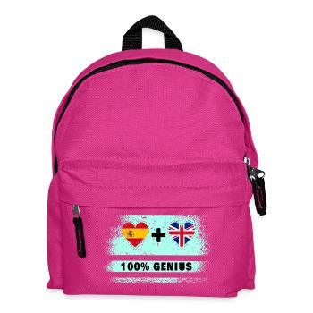 Spanien und Großbritannien Flagge 100% genial - Kinder Rucksack - Fuchsia - Vorne