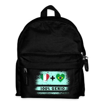 Italy and Brazil 100% genius flag - Kids' Backpack - black - Front