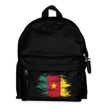 Kamerun Flagge used - Kinder Rucksack - Schwarz - Vorne