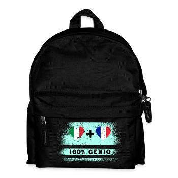 Italie et Finlande 100% drapeau de génie - Sac à dos Enfant - noir - Devant