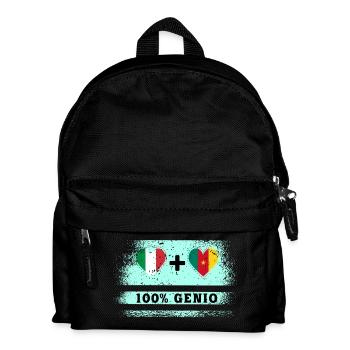 Italien und Kamerun 100% geniale Flagge - Kinder Rucksack - Schwarz - Vorne