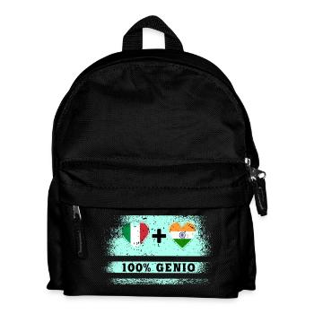 Drapeau de l’Italie et de l’Inde 100 % Genius - Sac à dos Enfant - noir - Devant