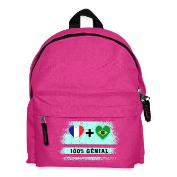 Drapeau France et Brésil 100% génial - Sac à dos Enfant - fuchsia - Devant