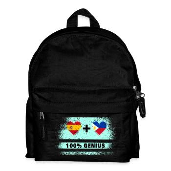 Spanien und die Philippinen Flagge 100% genial - Kinder Rucksack - Schwarz - Vorne