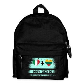 Italien und Litauen 100% geniale Flagge - Kinder Rucksack - Schwarz - Vorne