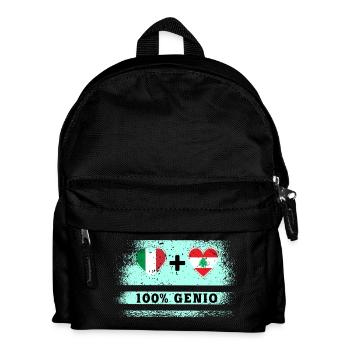 Italien und Libanon 100% geniale Flagge - Kinder Rucksack - Schwarz - Vorne