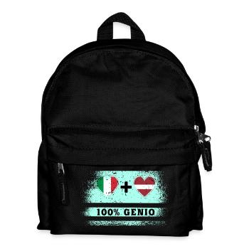 Italie et Lettonie 100% drapeau de génie - Sac à dos Enfant - noir - Devant