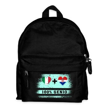 Italien und Kroatien 100% geniale Flagge - Kinder Rucksack - Schwarz - Vorne